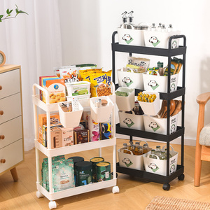 小推车厨房客厅零食置物架卫生间浴室落地多功能书架多层收纳架子