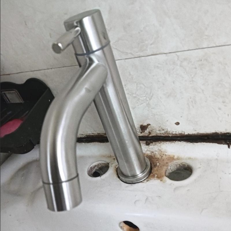 面盆洗手台家用高款卫生间台上盆水池台盆304不锈钢水龙头洗脸盆