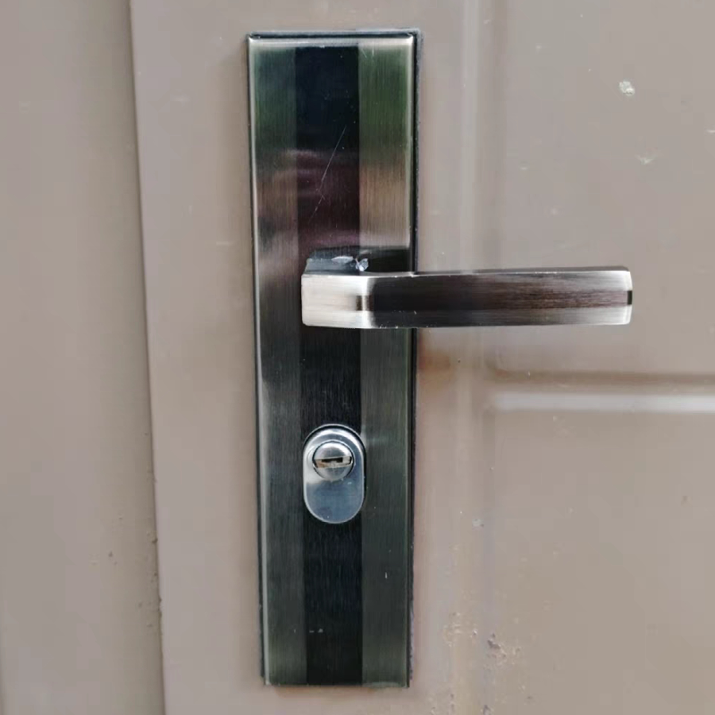 老式锁具大门门锁铁门拉手手柄防盗门房门把手面板室内通用型套装