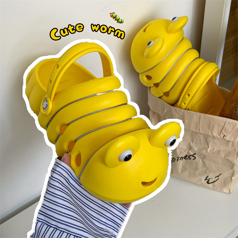 毛毛虫凉鞋女可爱少女风学生闺蜜情侣鸳鸯鞋eva轻便厚底洞洞鞋夏