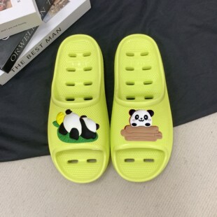可爱熊猫大童学生少女孩漏水速干按摩粒居家浴室内洗澡亲子凉拖鞋