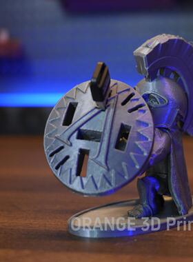 3D打印斯巴达战士手办模型创意桌面USB收纳器生日礼物个性摆件