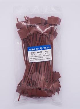 红色黄蓝绿色标签式尼龙扎带4x150彩色带牌分类绑带全长160mm包邮