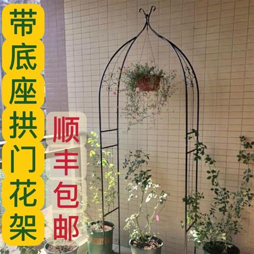 简约欧式铁艺小型阳台拱门花架爬藤架攀爬铁线莲月季园艺花支架