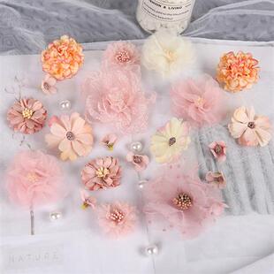 彷真花朵材料包 绢花假花 diy手工制作材料 汉服头饰辅料痛包配件