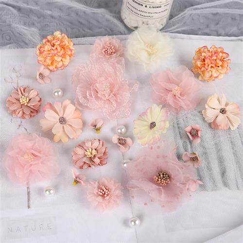 彷真花朵材料包 绢花假花 diy手工制作材料 汉服头饰辅料痛包配件