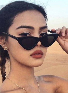 嘻哈欧美拍照网红太阳镜眼镜韩版沙雕三角猫眼墨镜女ins搞怪装饰