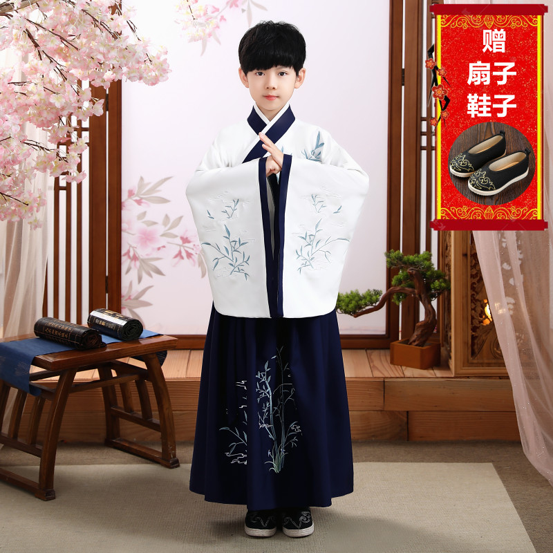 汉服男童冬新款古装少爷服长袖薄