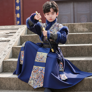 男童汉服2025新款秋冬款龙年儿童拜年服冬季国风新年唐装过年衣服