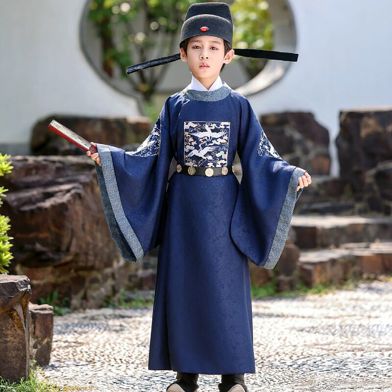 儿童古装中国风汉服男童文官大臣服明清官服学生舞台影楼演出服装