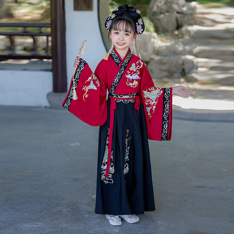 高端女童汉服春秋唐装2026新款