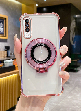 适用三星A70手机壳气囊四角防摔电镀软壳时尚GalaxyA70高级感创意磁吸支架SamsungA70新款超薄简约全包保护套