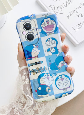 潮牌哆啦适用OPPO A96手机壳A95蓝光小蛮腰A93硅胶保护套a93s女生a55新款0pp0可爱a72镜头全包a56防摔5G外壳