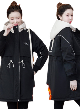 冬长袖连帽棉衣棉服新款上衣加绒