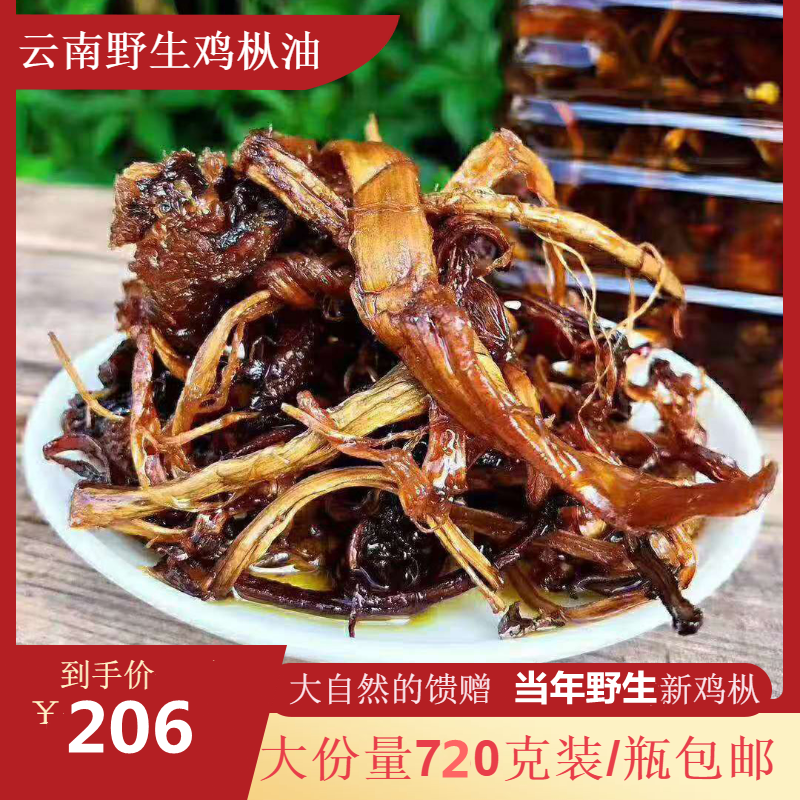 野生鸡枞油云南普洱纯正油炸鸡枞菌优质农产品即食下饭菜720g装