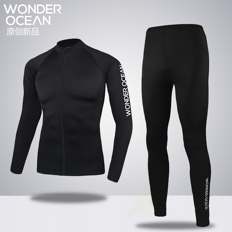 新款潜水服套装分体速干长袖防晒