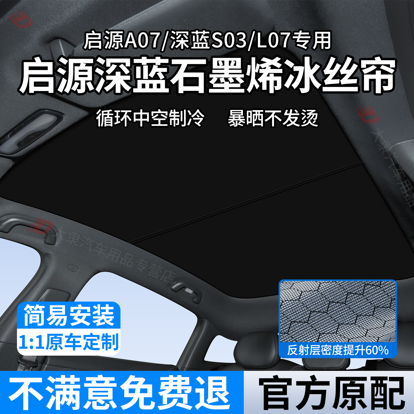 适用长安启源A07天幕遮阳帘深蓝SL03/L06/L07天窗防晒隔热石墨烯