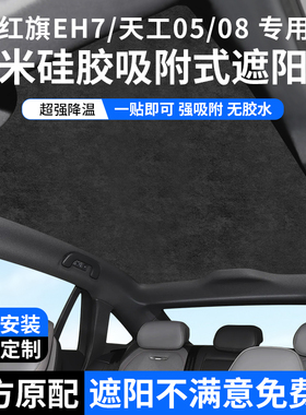 适用于红旗EH7/天工05/06/08天窗遮阳帘静电吸附式天幕防晒隔热挡