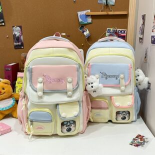 可爱小清新大容量学生书包女初中生高中学生百搭双肩包大学生背包