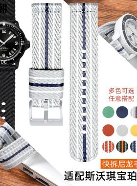 适配swatch斯沃琪宝珀尼龙手表带