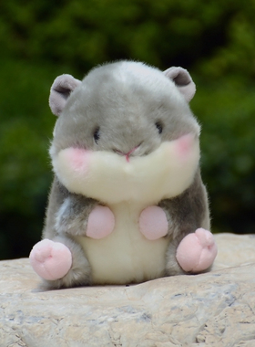 INS 可爱球形小仓鼠毛绒公仔灰色小仓鼠玩偶儿童玩具送女生礼物