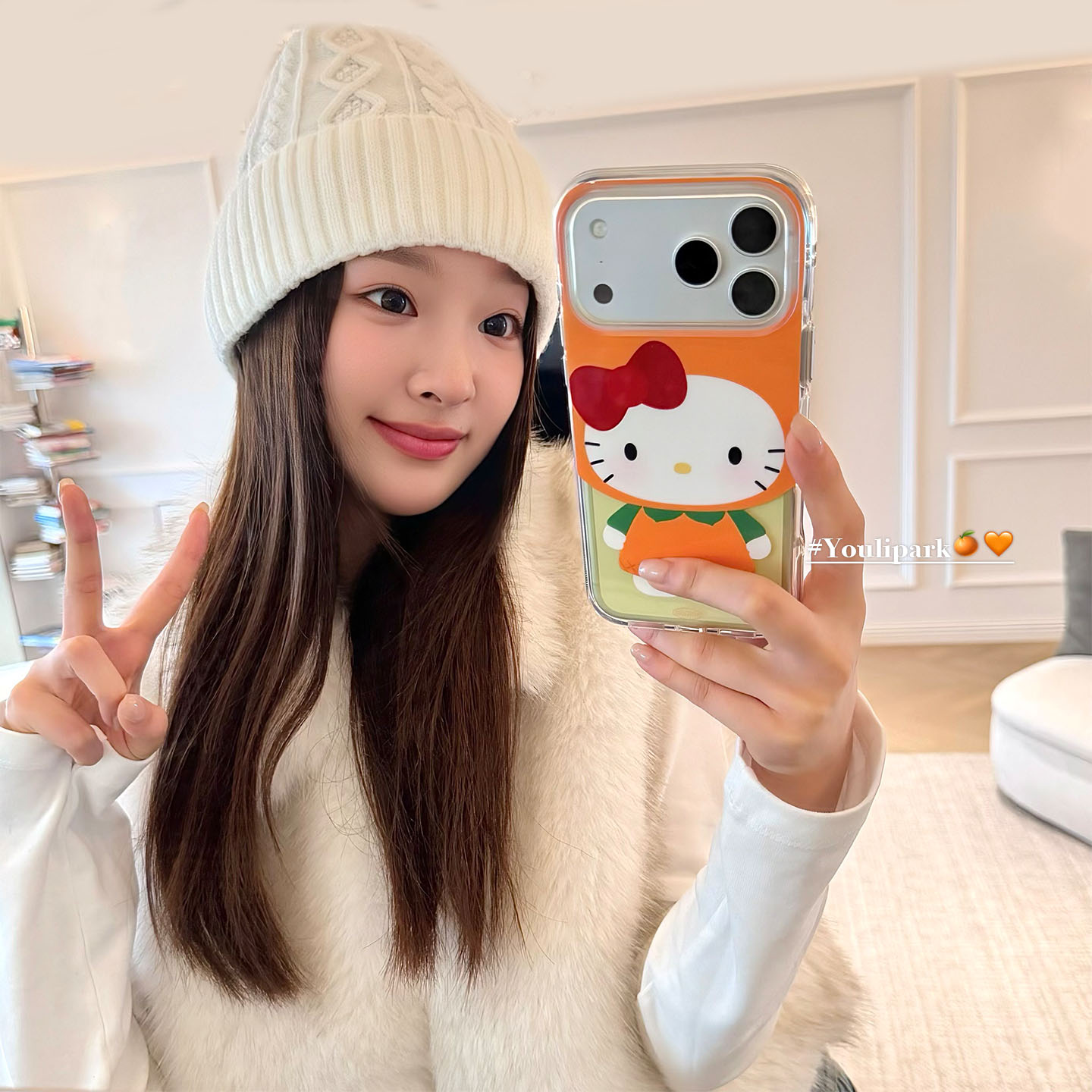 趣味软萌可爱橙子猫咪苹果手机壳