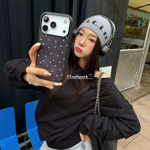 小众极简时髦满屏星星苹果手机壳
