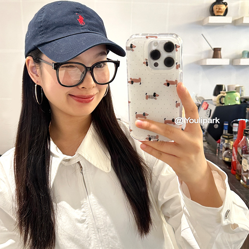 苹果手机壳可爱简约波点腊肠狗女
