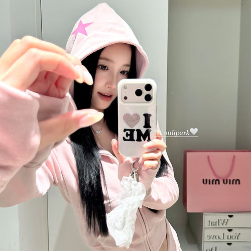 由里公园闪钻爱心iPhone手机壳