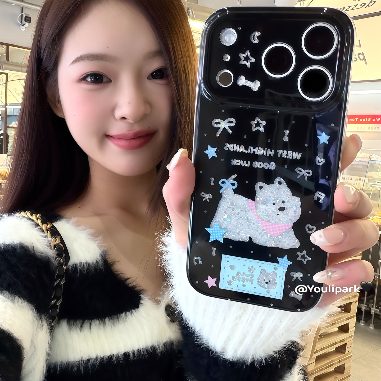 由里公园ins甜酷可爱镂空闪粉蝴蝶结西高地17适用17pro苹果17ProMax手机壳iPhone16全包14新款16Promax保护套,3C数码配件,手机保护套/壳,淘宝优惠券,粉丝福利购,淘宝优惠卷