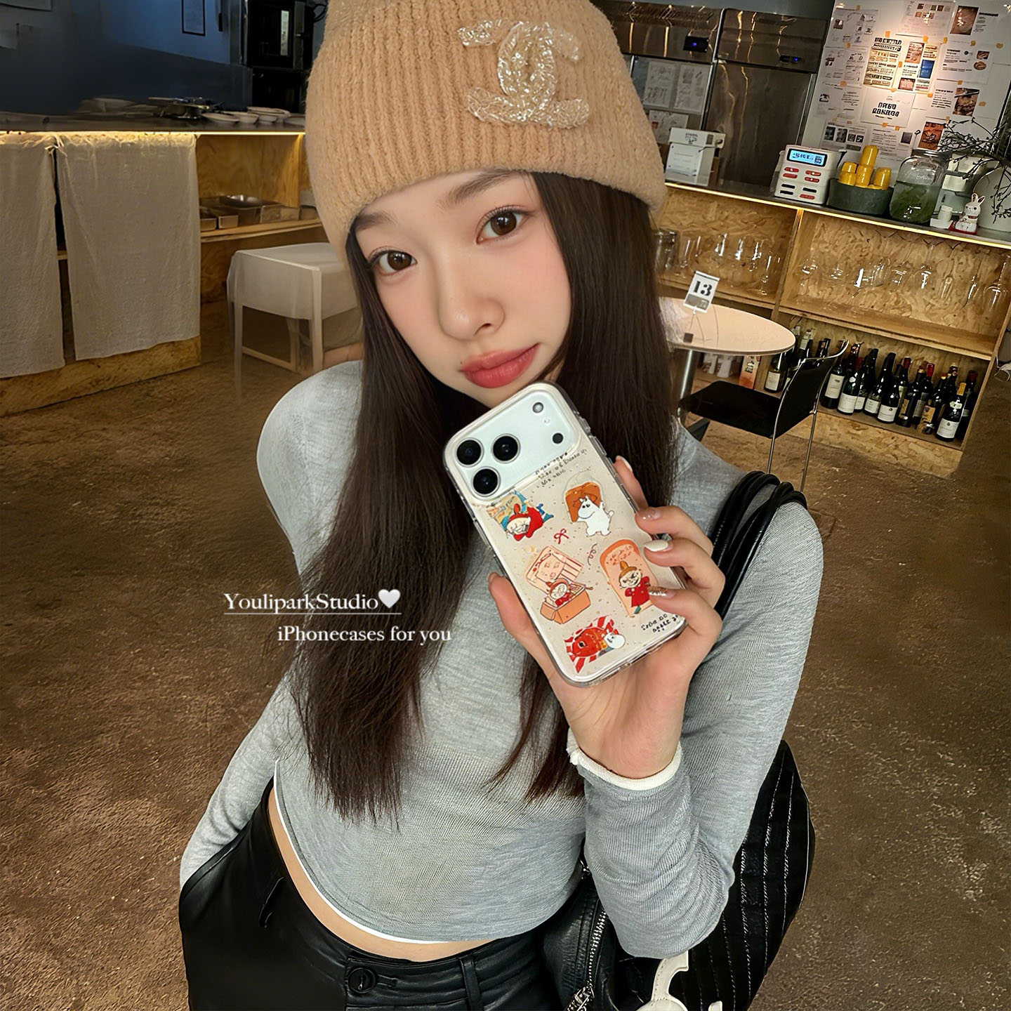 可爱趣味姆明亚美插画苹果手机壳