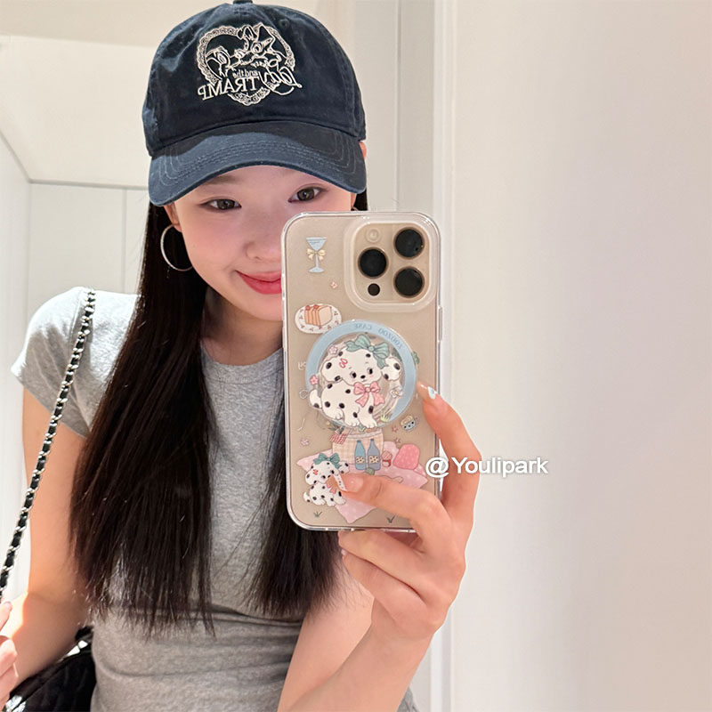 由里公园ins可爱少女蝴蝶结斑点狗磁吸支架15适用16pro苹果16ProMax手机壳iPhone16全包14新款14Promax保护套,3C数码配件,手机保护套/壳,淘宝优惠券,粉丝福利购,淘宝优惠卷