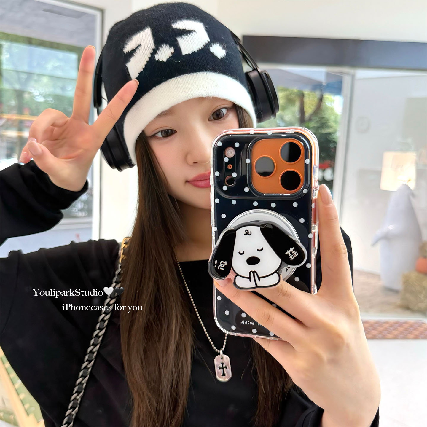 赵露思同款狗磁吸支架苹果手机壳