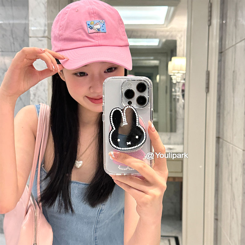 猫咪米菲兔镜面磁吸苹果手机壳女