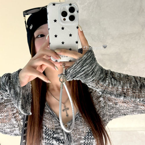 简约时髦满屏星星挂绳苹果手机壳