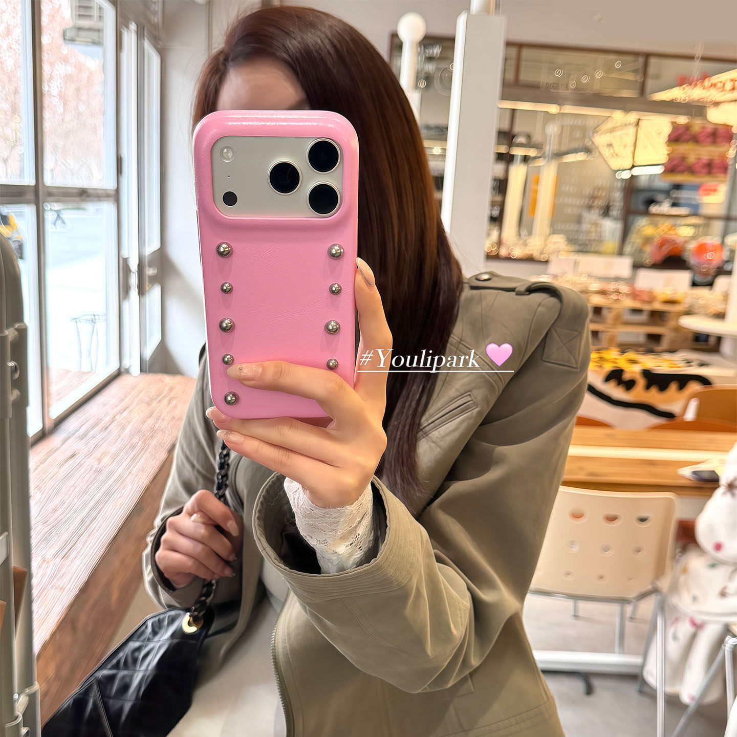 由里公园ins韩系小众极简时髦立体圆珠铆钉17适用17pro苹果