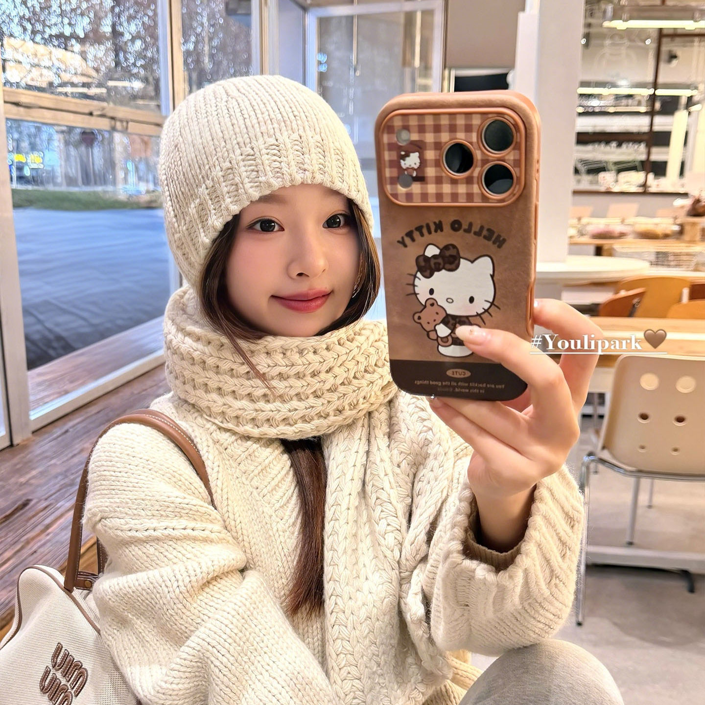 由里公园ins秋冬可爱栗子棕豹纹猫咪小熊17适用17pro苹果1