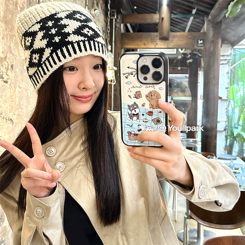 由里公园ins可爱卡通少女野餐小狗插画15适用16pro苹果16ProMax手机壳iPhone16全包12新款14Promax保护套13软,3C数码配件,手机保护套/壳,淘宝优惠券,粉丝福利购,淘宝优惠卷