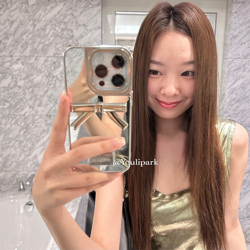 苹果手机壳软简约少女镜面蝴蝶结
