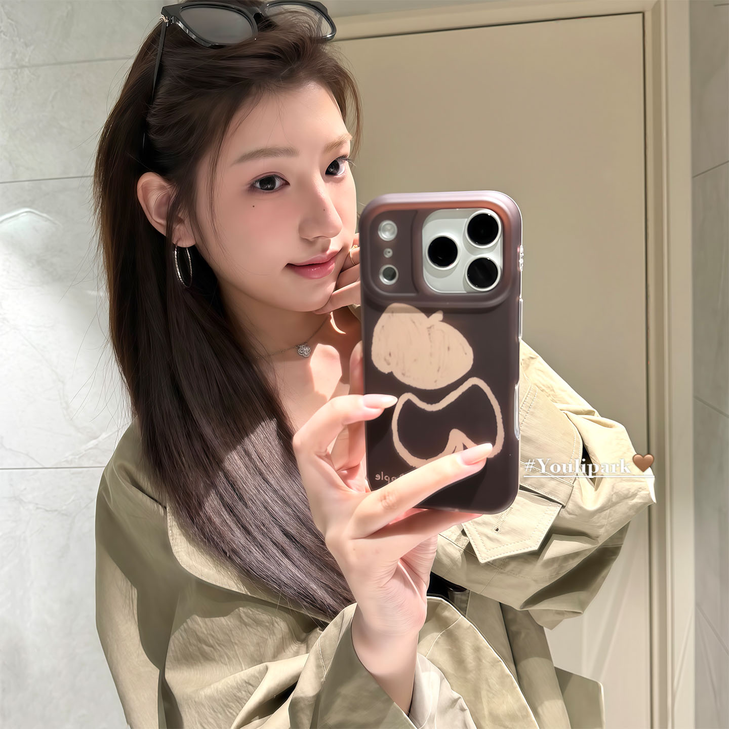 秋冬雾面磨砂涂鸦苹果苹果手机壳