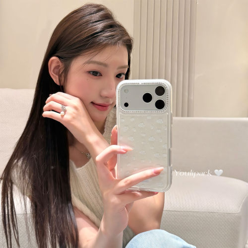 温柔唯美闪钻小碎花苹果手机壳女