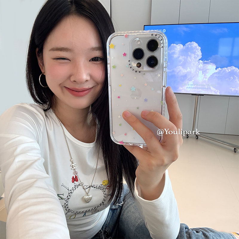 夏日多巴胺彩色星星苹果手机壳女