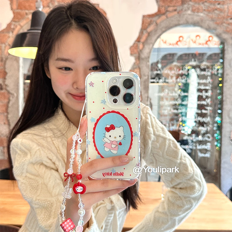 由里公园ins可爱少女甜美闪粉天使猫咪挂链15适用16pro苹果16ProMax手机壳iPhone16全包14新款14Promax保护套,3C数码配件,手机保护套/壳,淘宝优惠券,粉丝福利购,淘宝优惠卷