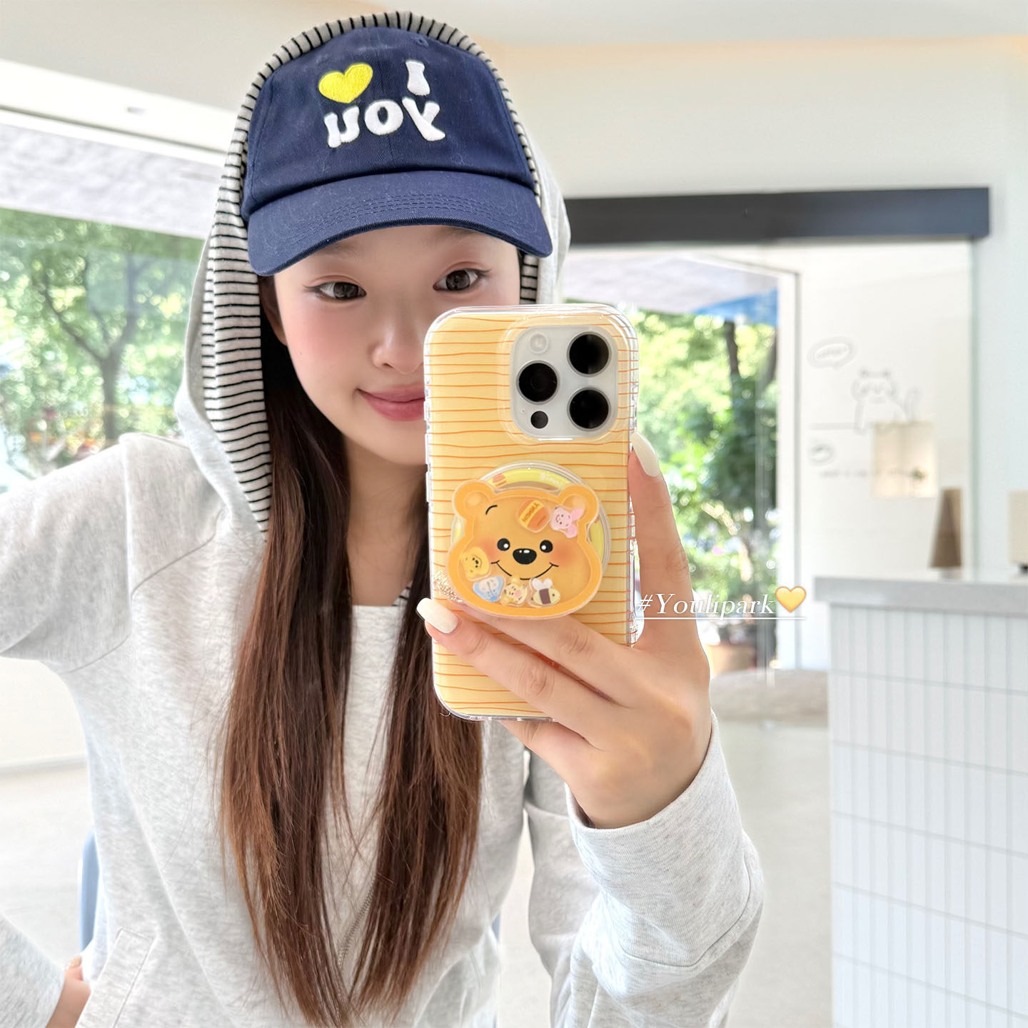 芝士黄卡通磁吸支架苹果手机壳女