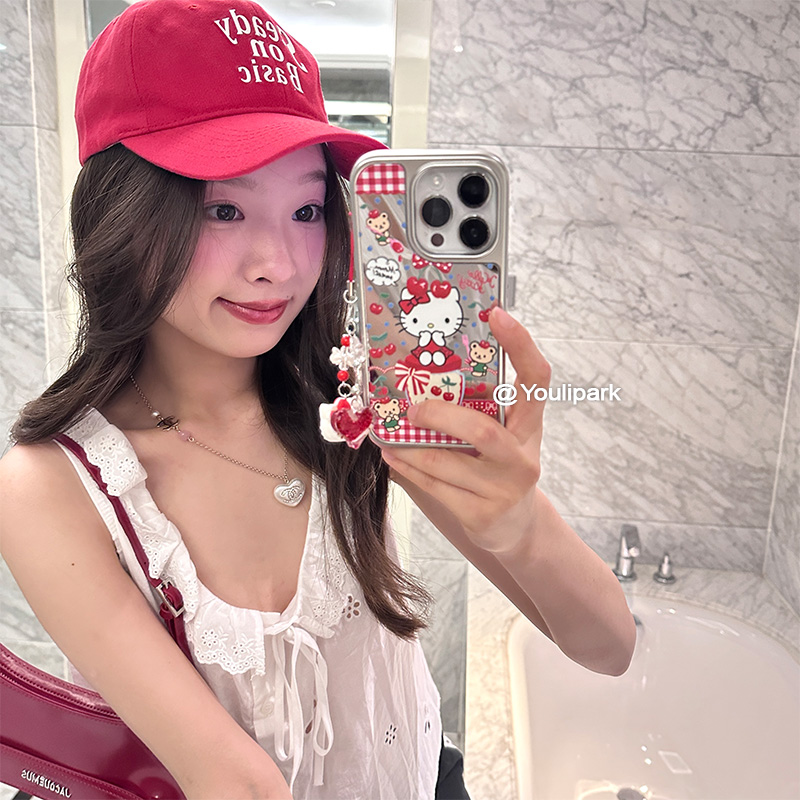 苹果手机壳软萌少女可爱镜面猫咪