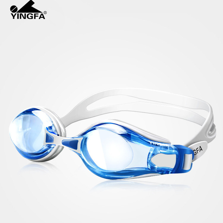 英发大框泳镜高清防水防雾男女士成人儿童近视款左右不同游泳眼镜