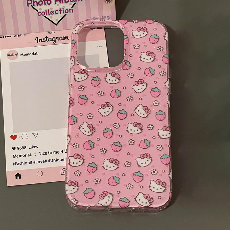 草莓HelloKitty苹果13pro手机壳