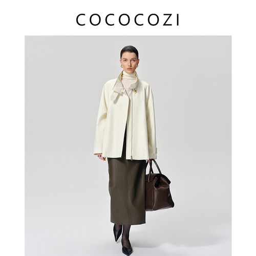 COCOCOZI气质风短款风衣外套