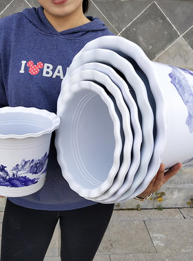 加厚塑料仿陶瓷树脂山水风景果树