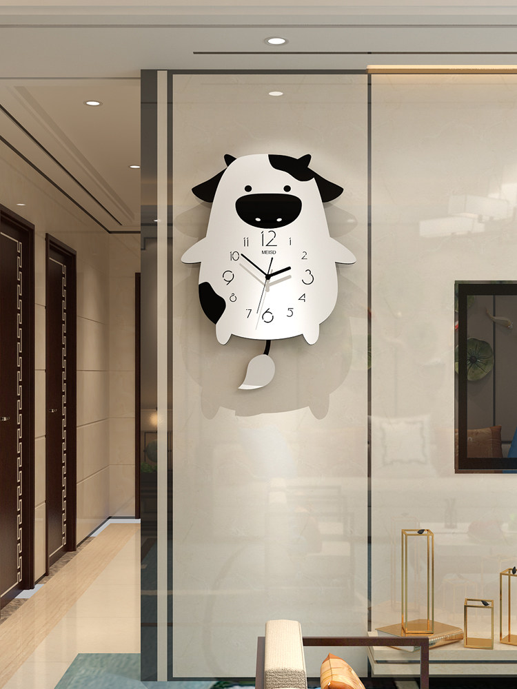 Children's cute cartoon fashion clock wall clock Living room creative personality home bedroom modern simple hanging watch clock